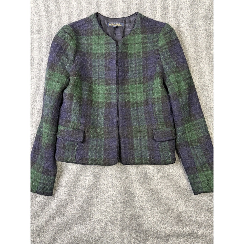 Brooks Brothers Women's Moon Wool Mohair Plaid Tweed‎ Blazer Jacket Size 6